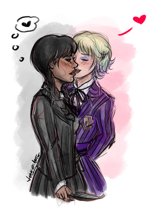 A kiss for the aspiring writer.